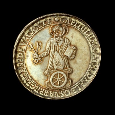 German Coin depicting full length figure of St. Peter, Patron Saint of the Bishopric by Hippolyte Lalaise Devéria