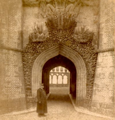 Guard Outside the Entrance to the Palace of Pena (Palacio da Pena), Sintra, Lisbon, Portugal c.1888 by Frederick (attr. to) Barnard