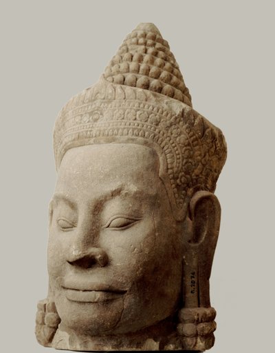 Head of Demon on the Bridge Leading to South Gate, Angkor Thom, National Museum, Phnom Penh by Hippolyte Lalaise Devéria