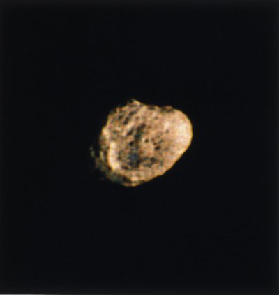 Hyperion, one of the moons of Saturn, photographed by Voyager 2 by Ferdinand Georg Waldmuller