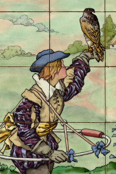 Interior View, Tile Panel, Painter Furcy Ernest Tondeur, Executor Boch Frères La Louvière, Second Panel, Detail by . .