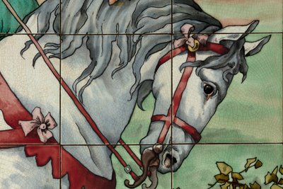 Interior View, Tile Panel, Painter Furcy Ernest Tondeur, Executor Boch Frères La Louvière, Second Panel, (Detail) by . .