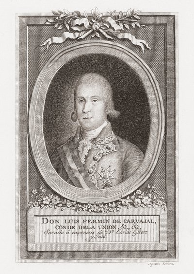 Luis Fermín de Carvajal, Conde de la Unión. Portrait. by . .