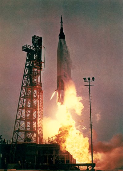 Launch of the Atlas Rocket That Carried Astronaut John Glenn into Orbit by Frederick (attr. to) Barnard