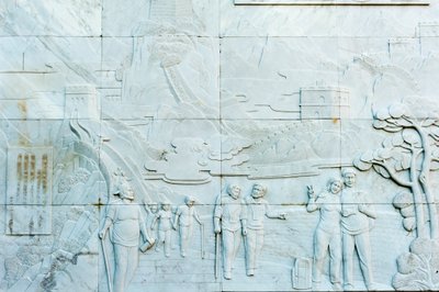 Marble Relief Depicting People; Great Wall; Jinshanling Section; People