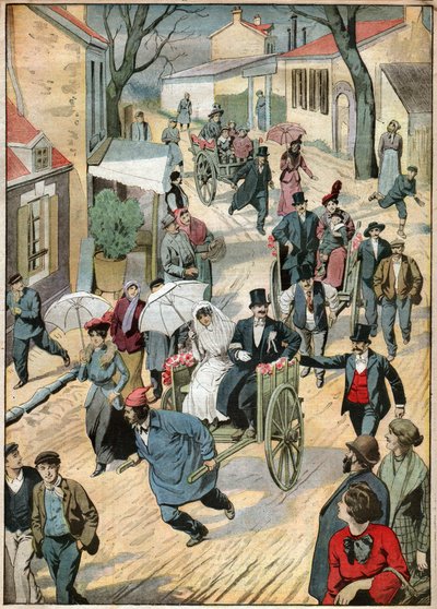 Wedding Procession on Handcart by Ferdinand Georg Waldmuller