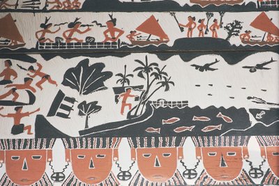 Matting with traditional decoration, Micronesia by William Walcutt