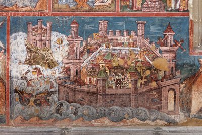Moldovita Monastery. The Church. Exterior. South. Left Part. Mural Painting by . .