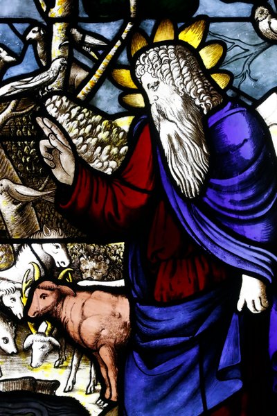 Museum of the Milan Cathedral. Stained glass window. Creation of the animals (God The Father). 16th century. Italy. by . .