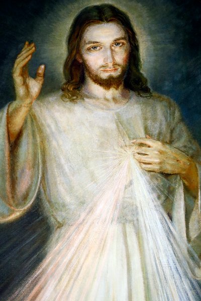 Notre Dame de Plaimpalais church. Jesus the Divine Mercy, I trust in you. France. by . .