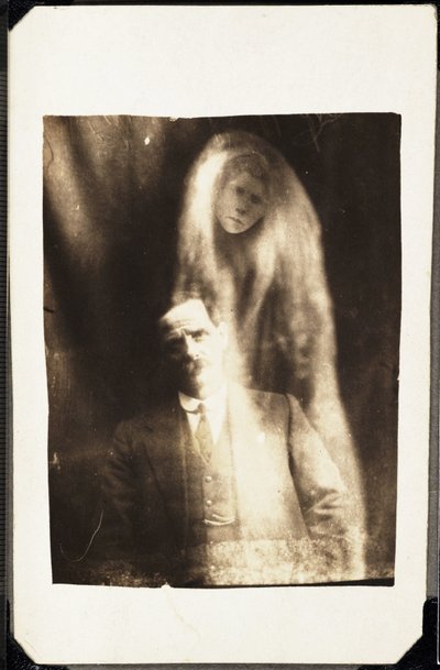 Paranormal Phenomenon: Portrait of a Man and the Spirit of His Wife Appearing Behind Him by Frederick (attr. to) Barnard
