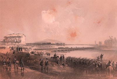 Piedmontese army crosses river Sesia by William Walcutt