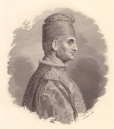 Portrait of Duke of Milan, Filippo Maria Visconti (1392-1447), copper engraving by F Clerici from portrait published by Antonio Campo by William Walcutt