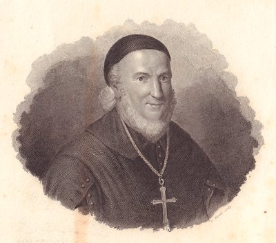 Portrait of Italian Bishop Adeodato Turchi, copper engraving by G Guzzi from painting by Francesco Vicira by William Walcutt