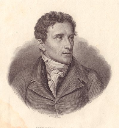 Portrait of Italian sculptor Antonio Canova, copper engraving by A Locatelli from painting by Giuseppe Bossi by William Walcutt