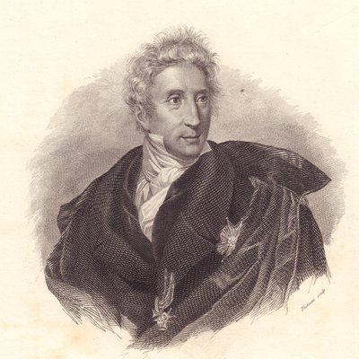 Portrait of art historian Leopoldo Cicognara, copper engraving by Fusinati from portrait by Lipparini by William Walcutt