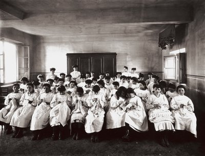 Professional School for Women in Florence: An Embroidery Lesson by Henry Charles Fehr