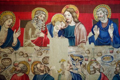 Saint Mark Museum. Tapestry in Wool with Episodes from the Passion of Christ. The Last Supper. by . .