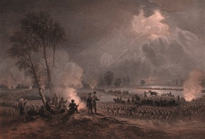 Second French Army Corps of General Mac-Mahon passes Ticino at Turbigo, Lombardy by William Walcutt