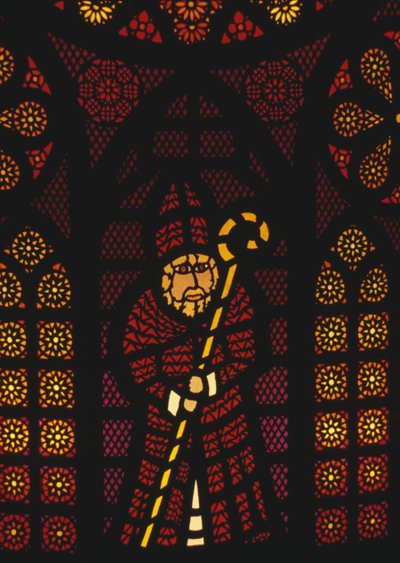 St Nicholas, stained glass window in Kusnacht church, Canton of Zurich, Switzerland by William Walcutt