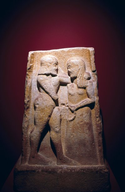 Stele depicting Menelaus and Helen by Georg Carl Heinrich Dollmann