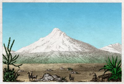 The Chimborazo Volcano from the Plateau of Tapia, Ecuador by . .