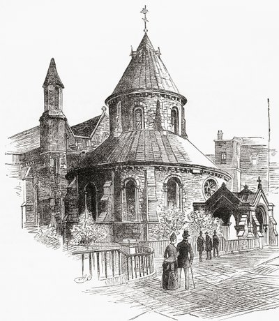 The Temple Church, London, England, seen here in the 19th century. by . .