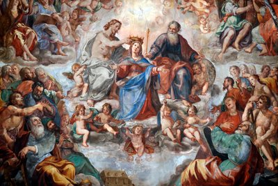 The Coronation of the Virgin, San Donato Church, Genoa, Italy by . .
