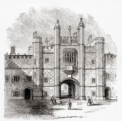 The gateway to Eton College, Eton, Berkshire, England, seen here in the 19th century. by . .
