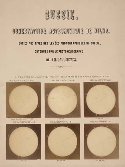 The Sun, Photographed with a Dallmeyer Heliograph, Vilnius, Lithuania by Frederick (attr. to) Barnard