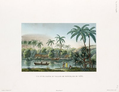 View of a Village at Matavai, Island of Tahiti by Frederick (attr. to) Barnard