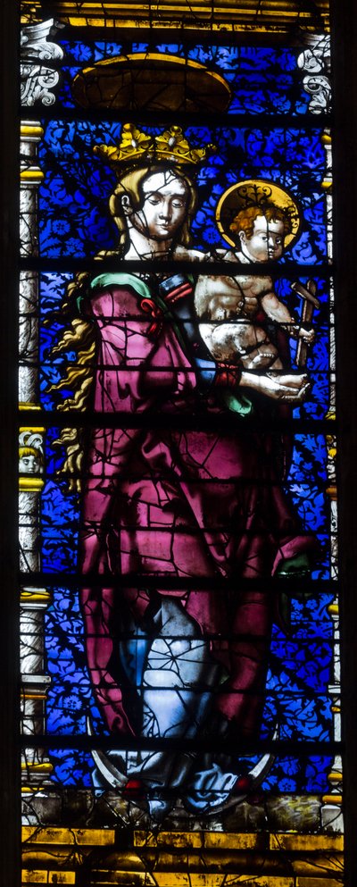 Virgin of the Apocalypse. Stained glass. St Stephen
