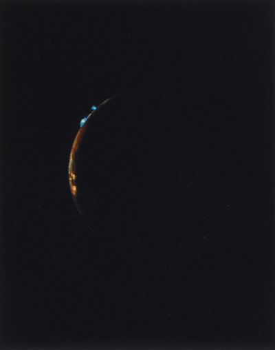 Volcanoes on the rim of Io, one of the moons of Jupiter by Ferdinand Georg Waldmuller