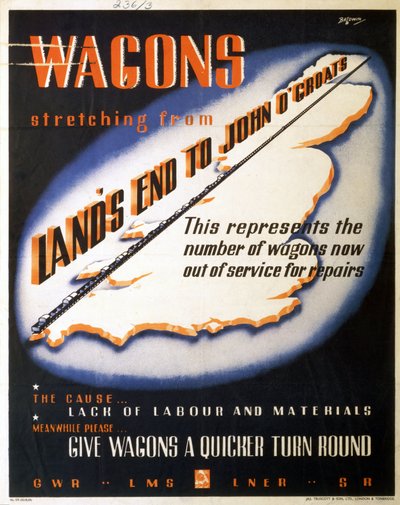 Wagons stretching from Land