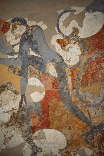 Wall Painting of the Blue Monkeys from Akrotiri by . .