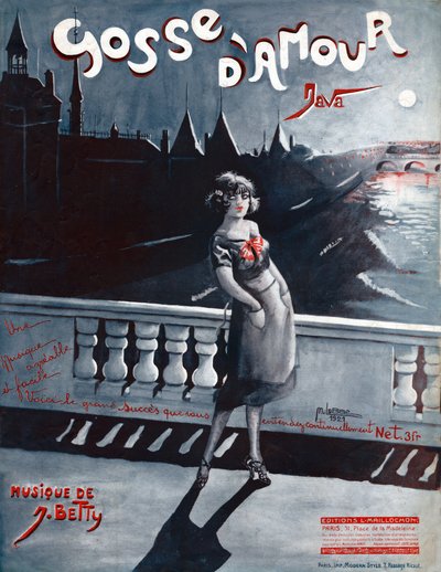 Woman on the Pont au Change in Paris, Behind Her the Seine and the Conciergerie, 1921 (illustration) by . .