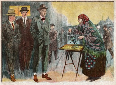 Woman practicing divination by means of birds, 1926 (Illustration) by . .