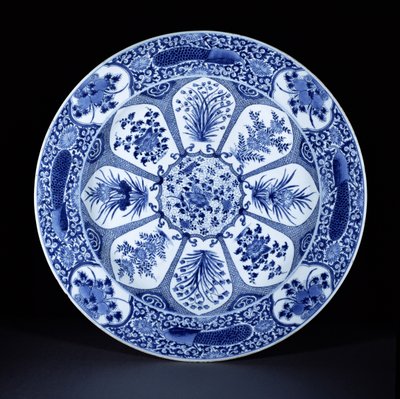 Blue and white plate, Kangxi period by Chinese School