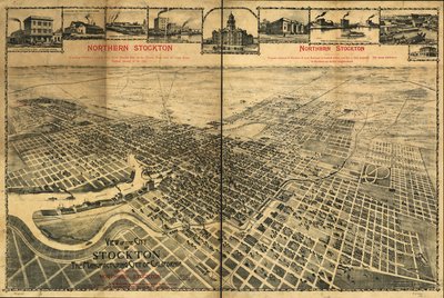 View of the City of Stockton, the Manufacturing City of California Showing the Location of Northern Stockton by Dakin Publishing Co.