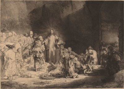 Christ Preaching (The Hundred Guilder Print) by Rembrandt van Rijn