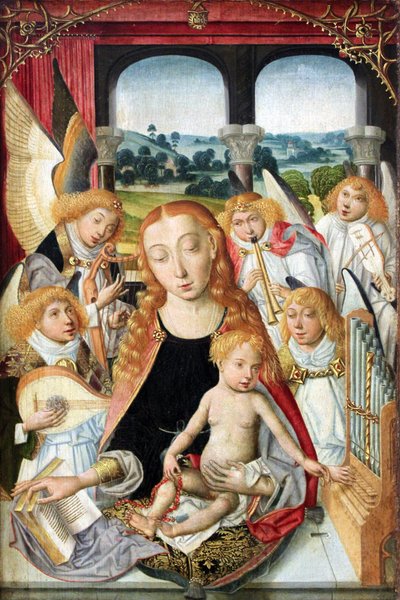 Virgin with Angels Playing Musical Instruments by Unknown