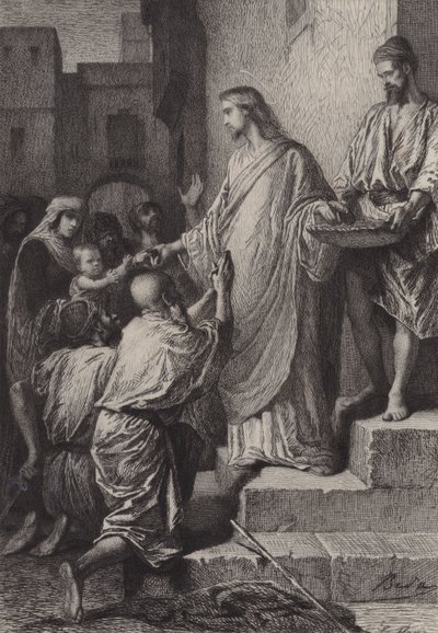 Alms by after Albert Robida