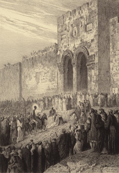 Jesus Entering Jerusalem by after Albert Robida