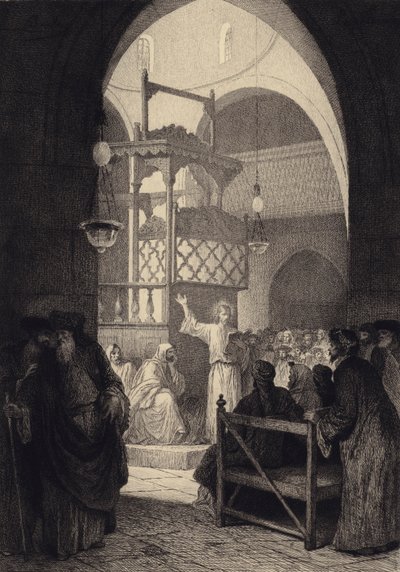 Jesus in the Synagogue by after Albert Robida