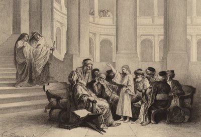 Jesus in the Midst of the Doctors by after Albert Robida