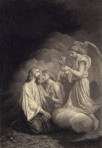 Jesus on the Mount of Olives by after Albert Robida
