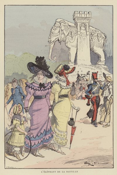 The Elephant of the Bastille by after Albert Robida