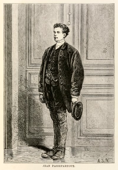 Jean Passepartout, from Around the World in Eighty Days by Jules Verne by after Alphonse Marie de Neuville