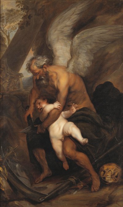 Time Clipping the Wings of Love by after Anthony van Dyck