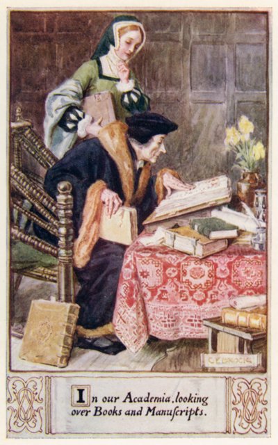 In our Academia, looking over Books and Manuscripts by after Charles Edmund Brock